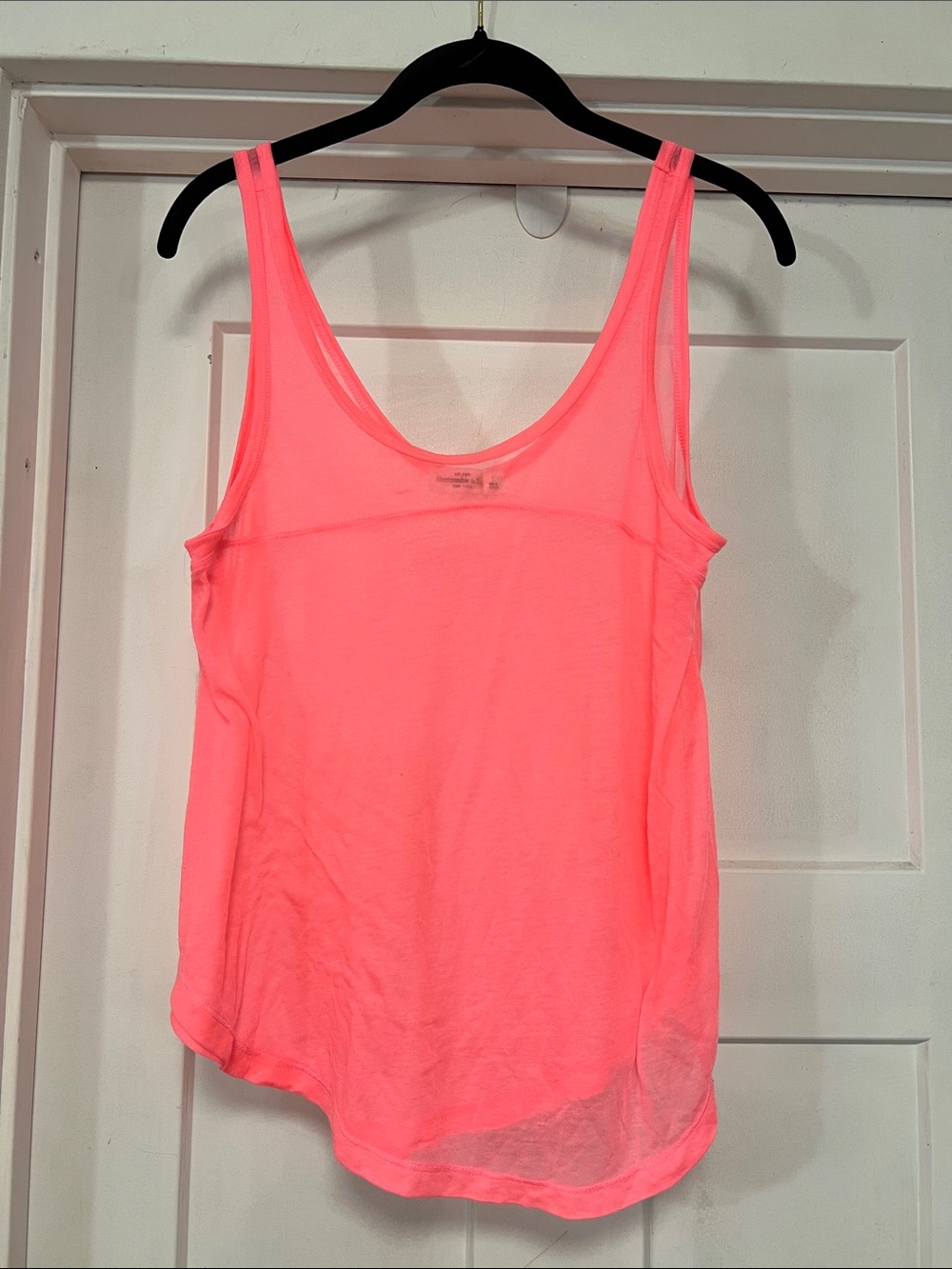 Y2K VINTAGE ABERCROMBIE & FITCH PINK SHEER SLEEVELESS TANK TOP SMALL